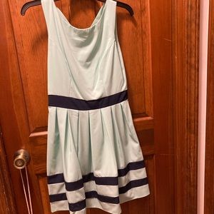 Mint green & navy blue dress